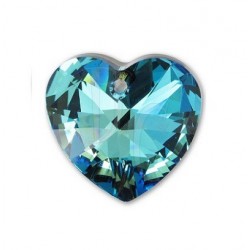 Xilon Heart Pendant Crystal 6228 28 MM Crystal Bermuda Blue