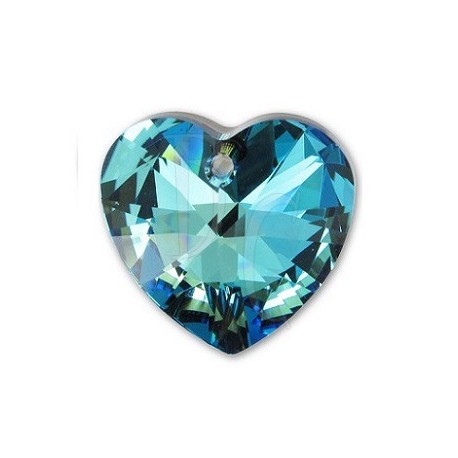 Xilon Heart Pendant Crystal 6228 28 MM Crystal Bermuda Blue