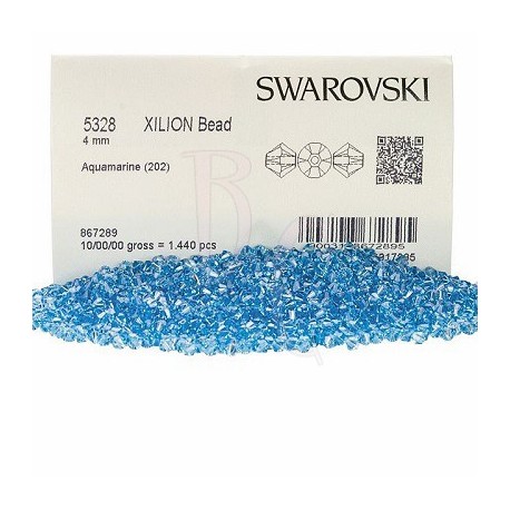 Bicono swarovski 5328 4MM Aquamarine 1440 pz
