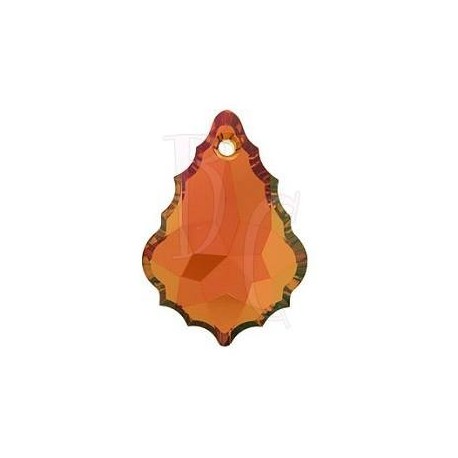 Flat Baroque Pendant 6091 28 MM Crystal Copper