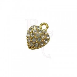 Charms cuore con strass 17x13 mm
