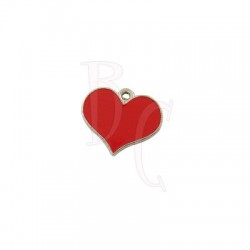 Charms cuore rosso 16.5x19.5 mm
