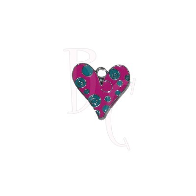 Charms cuore bollicine 19x19 mm