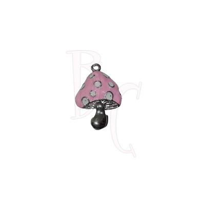 Charms funghetto rosa 27x19 mm