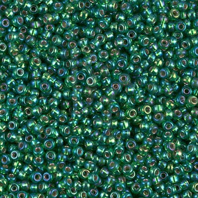 Rocaille 11/0 1016 Silver Lined Green AB 10 gr