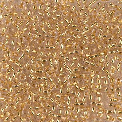 Rocaille 11/0 0195 24 KT Gold Lined Crystal 10 gr