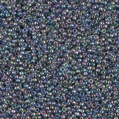 Rocaille 15/0 2444 Transparent Blue Grey Gold Luster 10 gr
