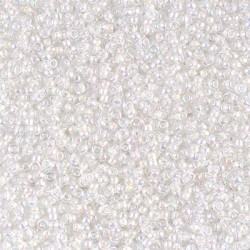 Rocaille 15/0 0284 White Lined Crystal Ab 10 gr