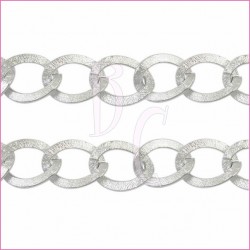 Catena ovale ondulata 20 mm argento