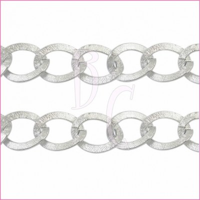 Catena ovale ondulata 20 mm argento