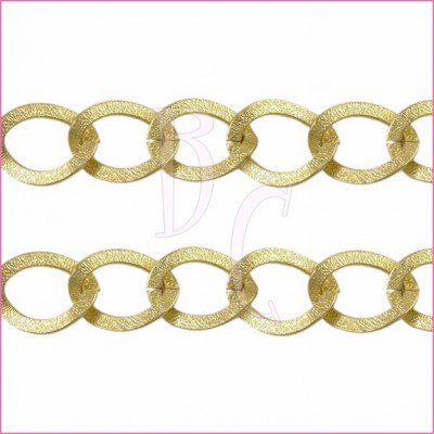 Catena ovale ondulata 20 mm oro