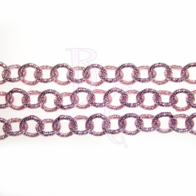 Catena tonda zigr. nido d'ape - satinata 8 mm rosa