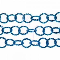 Catena tonda diamantata 13 mm blu