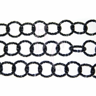 Catena tonda diamantata 13 mm nero