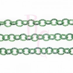 Catena tonda zigr. nido d'ape - satinata 8 mm verde acqua