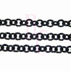 Catena tonda diamantata 8 mm nero