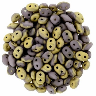 Superduo 2,5X5 mm Fool's Gold - Opaque Amethyst 10 gr