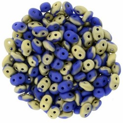 Superduo 2,5X5 mm  Fool's Gold - Opaque Blue 10 gr