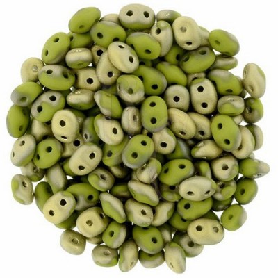 Superduo 2,5X5 mm Fool's Gold - Opaque Olive 10 gr