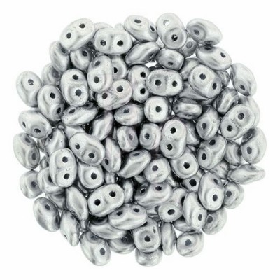 Superduo 2,5X5 mm Matte - Metallic Silver 10 gr