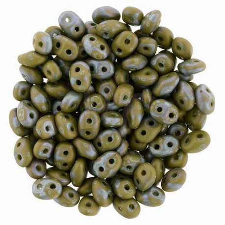 Superduo 2,5X5 mm Matte Nebula - Opaque Olivine 10 gr