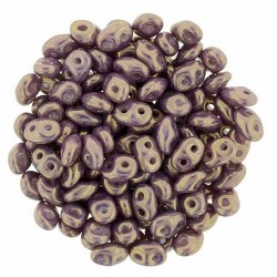 Superduo 2,5X5 mm Luster - Opaque Gold-Amethyst 10 gr