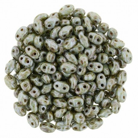 Superduo 2,5X5 mm Luster - Opaque Green 10 gr