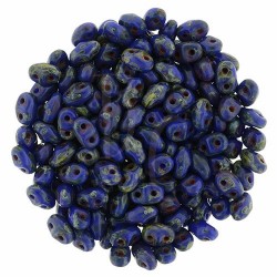 Superduo 2,5X5 mm  Opaque Blue - Picasso 10 gr