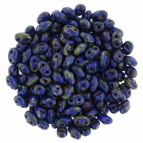 Superduo 2,5X5 mm  Opaque Blue - Picasso 10 gr