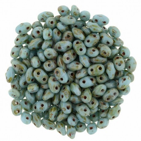 Superduo 2,5X5 mm  Blue Turquoise - Picasso 10 gr