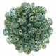 Superduo 2,5X5 mm Aquamarine - Silver Picasso 10 gr