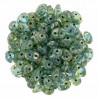 Superduo 2,5X5 mm Aquamarine - Silver Picasso 10 gr