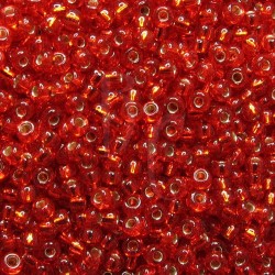 Rocaille 8/0 0010 Flame Red Silver Lined 10 gr